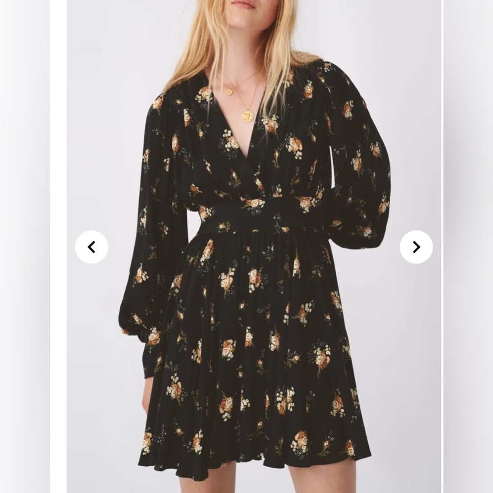 Maje Printed Skater Rasmus Dress w/ Fitted Waist Size 34/XS